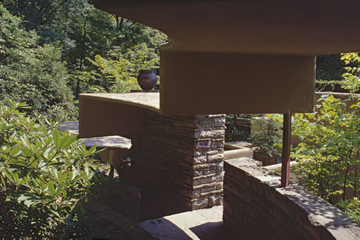 F. L. WRIGHT, BEAR RUN: SHELTED STAIRS