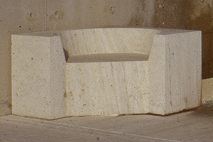 L. I. KAHN, LA JOLLA: TRAVERTINE CHAIR