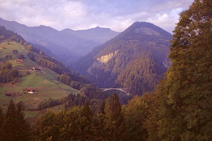 R. MAILLART, SCHIERS: LANSCAPE WITH BRIDGE