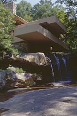 F. L. WRIGHT, BEAR RUN: PARALLEL FLATS, CONCRETE AND ROKS