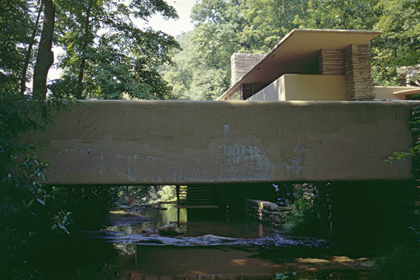 F. L. WRIGHT, BEAR RUN: BRIDGE CROSSING BEAR RUN RIVER