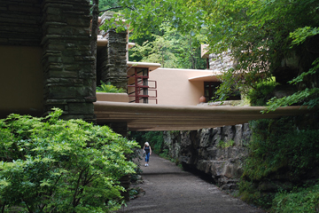 F. L. WRIGHT, BEAR RUN: BRIDGE AND PORTICO