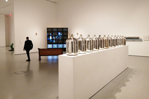 KIKI SMITH, UNTITLED, 1987.90 (SILVERED GLASS WATER BOTTLES, EACH 52,1X29,3 DIAMETER) (2)